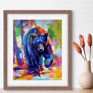 THE GENTLEMAN Print | Bear Print, Black Bear Portrait, Grizzly Bear Artwork, Wild Animal, Animal Portrait, Nature and Animals, Wildlife