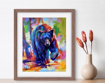 THE GENTLEMAN Print | Bear Print, Black Bear Portrait, Grizzly Bear Artwork, Wild Animal, Animal Portrait, Nature and Animals, Wildlife