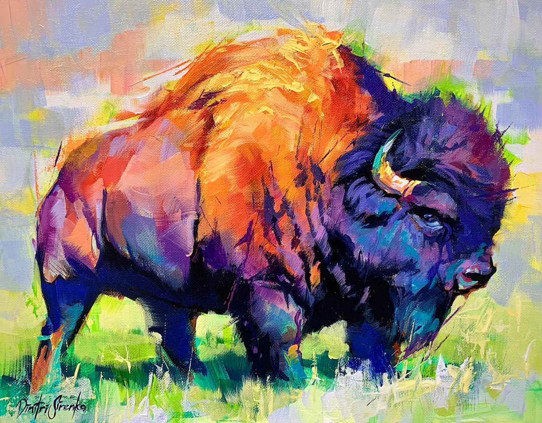 THE MOUNTAIN Print, Bison Print, Bison Wall Art, Bison Artwork, Bison Home Decor, Bison Poster