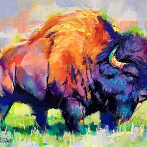 THE MOUNTAIN Print, Bison Print, Bison Wall Art, Bison Artwork, Bison Home Decor, Bison Poster, Bison Artwork, Bison Small Art