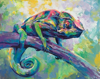 CHAMELEON IN BLUE Animal Poster Photo Poster Print Art A0 A1 A2 A3 A4 3468 