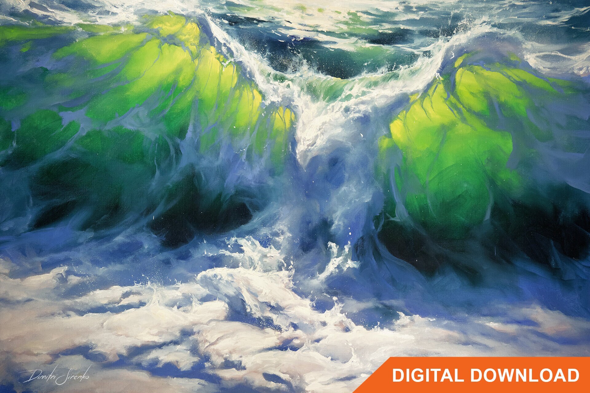 DIGITAL DOWNLOAD The Hunt | Screensaver | Printable | Background | Seascape Eagle, Coastal Ocean Waves Beach House, High Quality JPEG