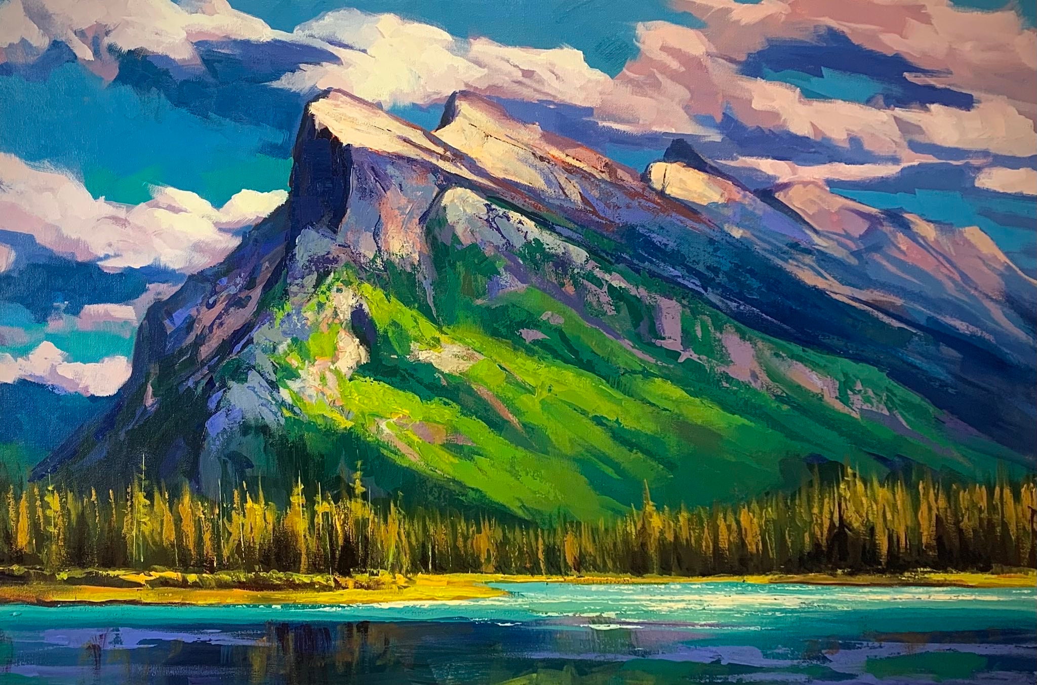 ART PRINT Slopes of Rundle | Canvas | Paper | Banff National Park