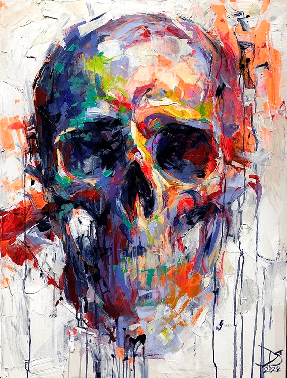 WE ALL GOT One Print Skull Canvas, Skull Print, Cranium Artwork