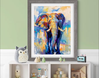 THE MORNING WALK Print | Elephant Print, Elephant Canvas, African Safari, African Animals, India Animals, Giant Animals, Majestic Elephant