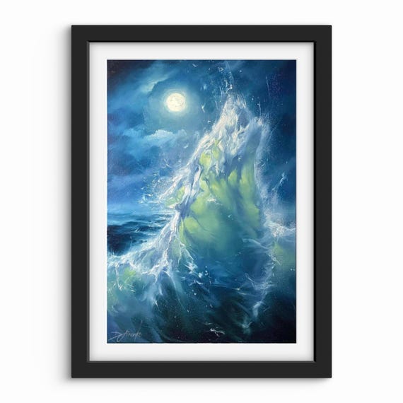 ⭐️絵画　アート　soulアート 魂art サマーセール中❗️ SOUL SEARCHING Print, Seascape Poster, Seascape Artwork, Wolf