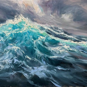 THE CONCURRENCE Print | Waves Poster, Seascape Artwork, Ocean Waves Art, Seaside Artwork, Ocean Tides, Beach Waves, Canvas Wall Art