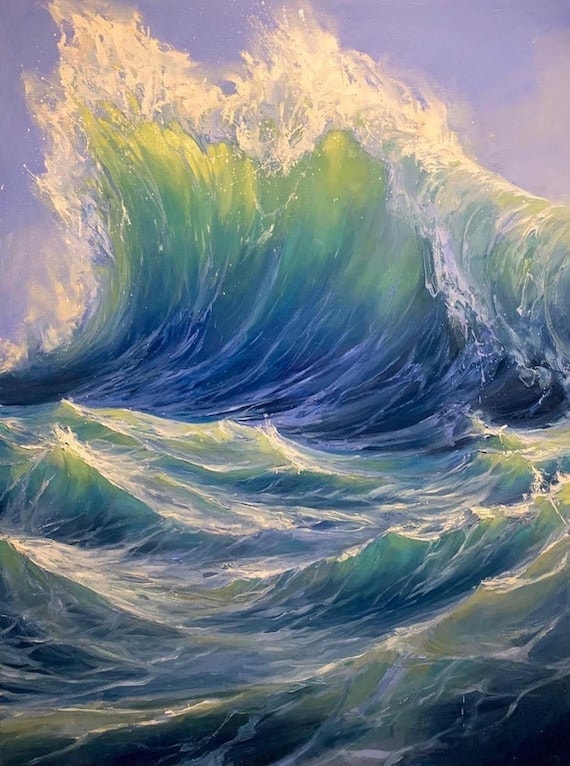 WAVE 2 Print Ocean Art Canvas Seascape Artwork Seascape Print