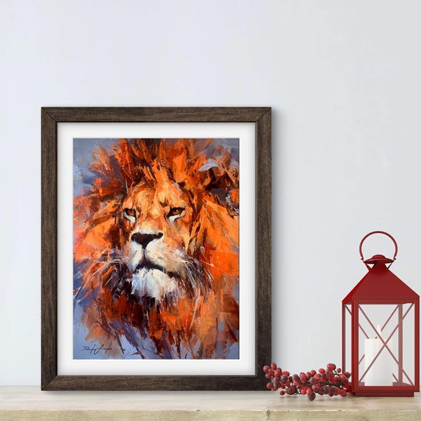 ART PRINT Moments of Pride | Canvas | Paper | Lion Wall Art, African Safari Wildlife Poster, Savanna Wilderness Painting, Jungle Home Decor