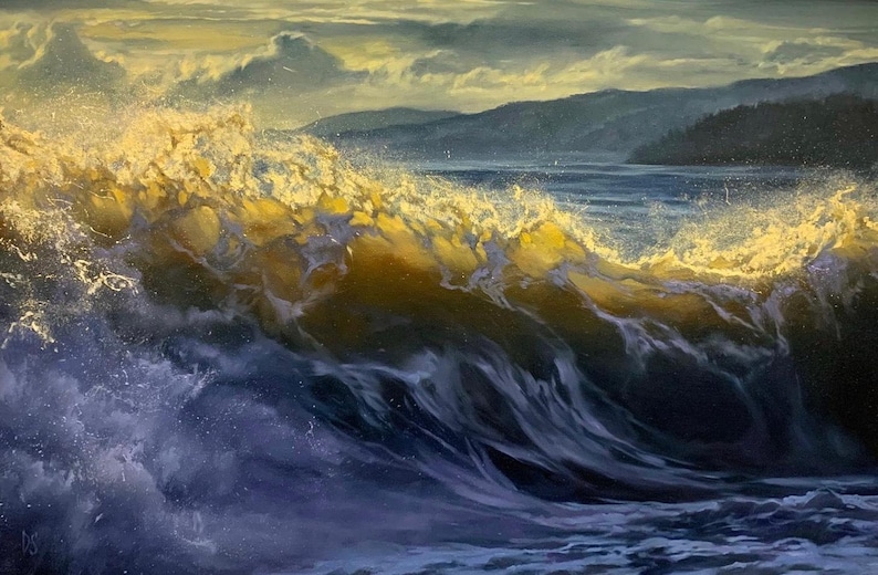 Seascape Art Canvas FRACTAL CRESTS Print Seascapes Waves Poster Seascape Artwork Seascape Print Seascape Home Decor Seascape Poster
