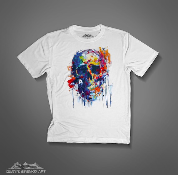 SKULL SHIRT | Unisex T-shirt, Skull Print Tee, Vibrant Art T-shirt