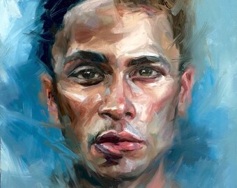 THE HUMAN Print, Portrait Poster, Portrait Wall Art, Portrait Art Print, Portrait Wall Picture, Portrait Art, Male Portrait Wall Decoration
