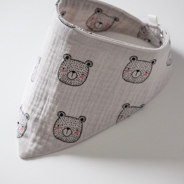 Muslin Baby Bib Musselin Tuch TEDDY GREY