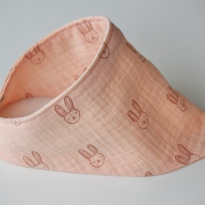 Baby Muslin Drool Bib, Musselin Tuch BUNNY APRICOT