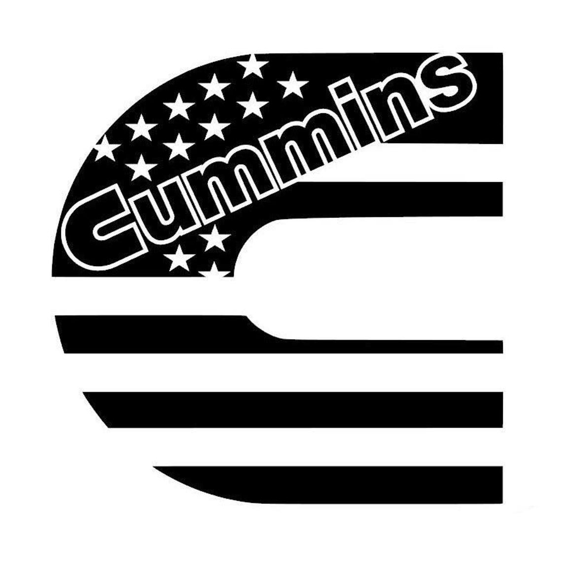 Cummins Flag Decal Sticker Etsy