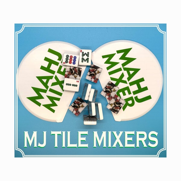 Mahjong Tile Mixer Shufflers Extra Firm Green & White [Set of 2] Whimsy Mahjong Cards