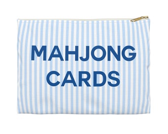 MAHJONG CARD Carry Pouch Light Blue & Navy