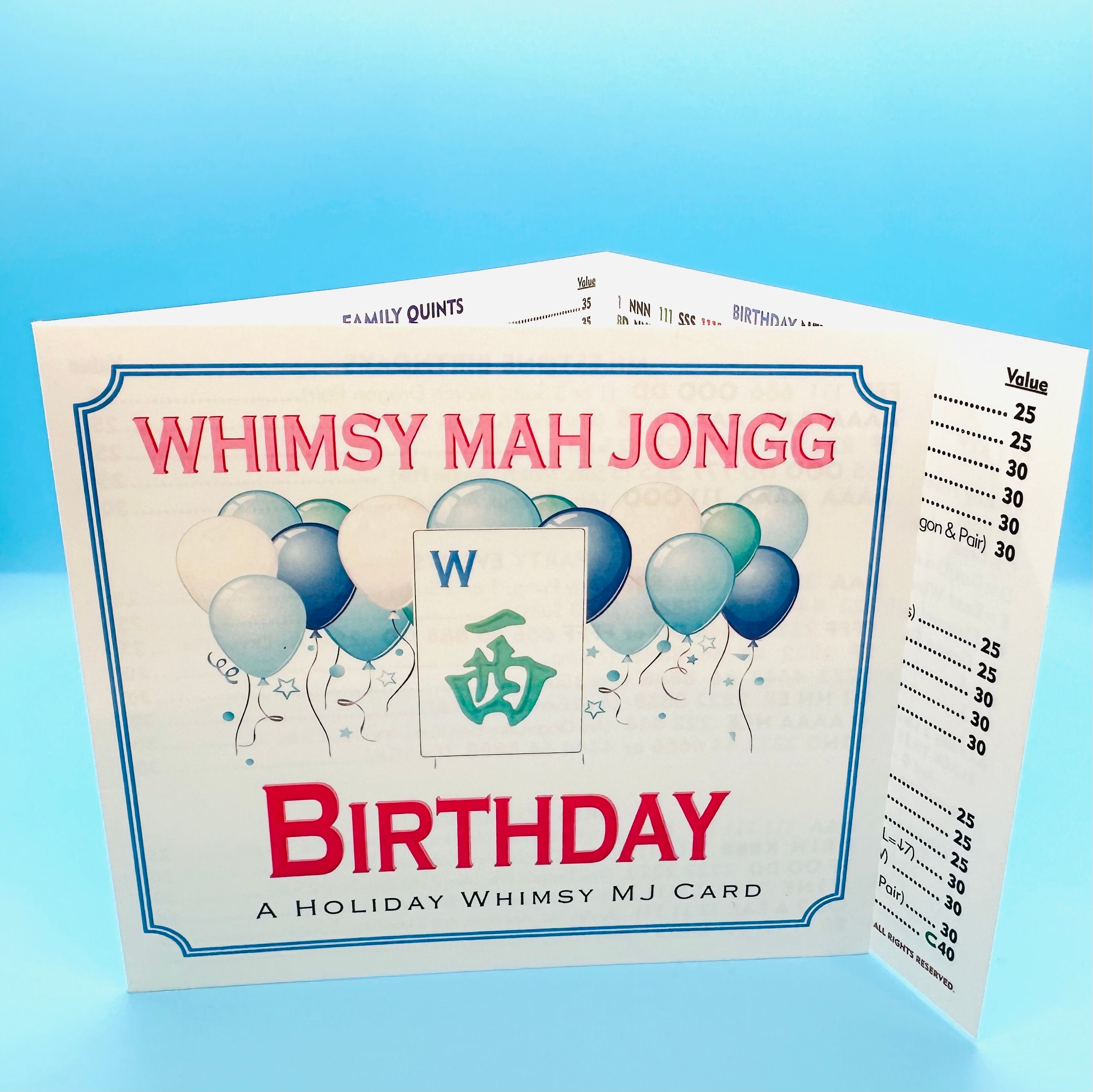 Intro Whimsy Mah Jongg Custom Themed Card - BIRTHDAY  [A Whimsy Intro Card]