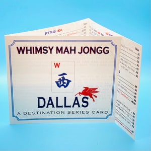 Whimsy Mah Jongg Custom Themed Card  THE DALLAS Mahjong CARD  [A Destination Series Card]