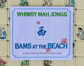 Mahjong Card BAMS en la PLAYA Manos con temática oceánica: Introducción al Mah Jongg Whimsy
