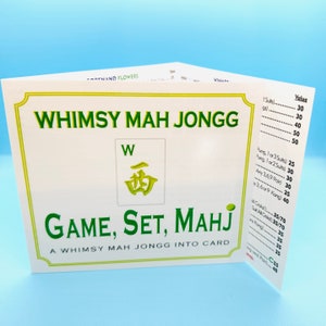 Whimsy Mah Jongg Themenkarte - TENNIS Spiel, Set, Mahj! [Eine Hobby Serie Mahjong Karte]