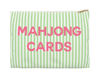 MAHJONG CARD Carry Pouch Green & Pink