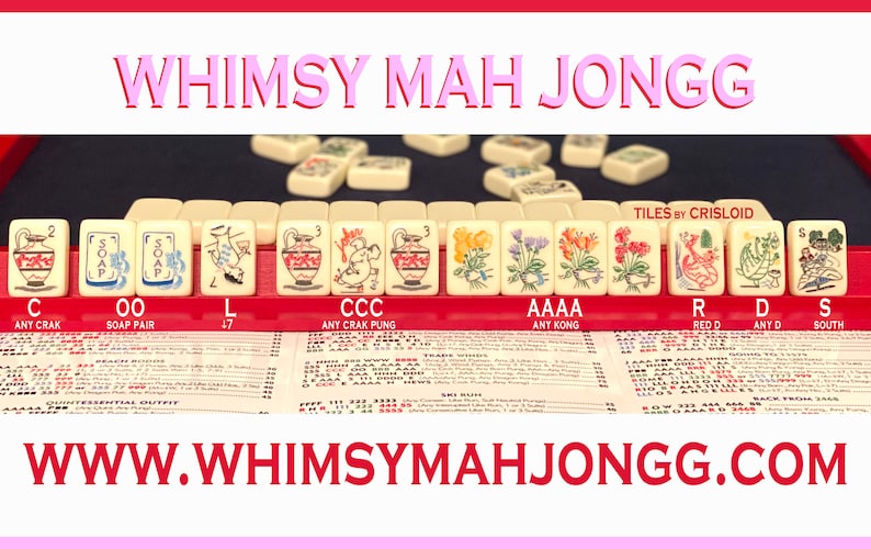 Mahjong Card BAMS at the BEACH Ocean Themed Hands - Intro to Whimsy Mah Jongg image 6