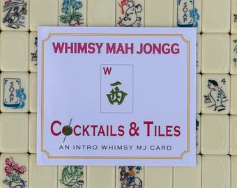 COCKTAILS & TILES Themed Mahjong Card [A Whimsy MJ Intro Card]