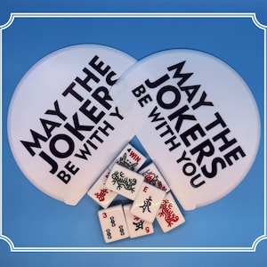 Mahjong Tile Mixer Shufflers Extra Firm White & Navy [Set of 2] Whimsy Mahjong Cards