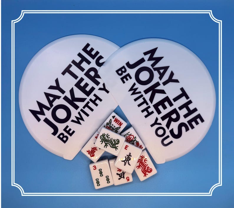 Mahjong Tile Mixer Shufflers extra Firm Weiß & Marine [2er-Set] Whimsy Mahjong Karten Bild 1