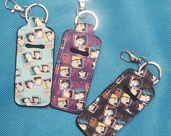 NKOTB Lip Balm holder keychain.