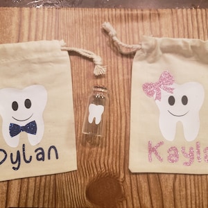 Personalized Tooth Fairy Bag with Keepsake Jar and note to the Tooth Fairy!