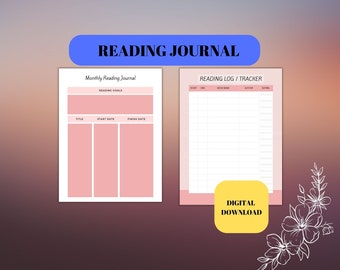 Reading journal, reading tracker, reading log, digital journal, book review journal, book review, book reading journal, book tracker