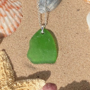 Green Sea Glass Pendant Necklace
