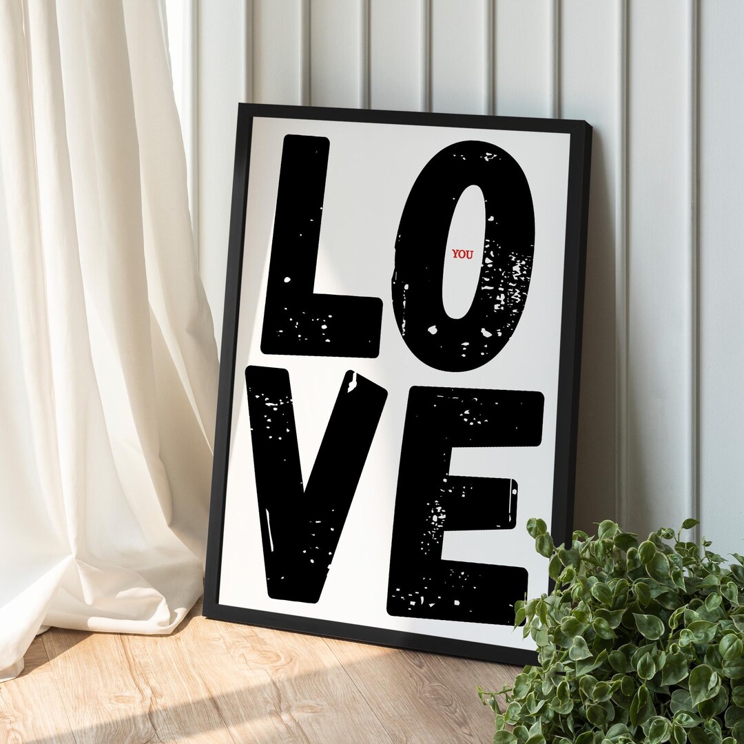 Valentine's Day Poster, I Love You Wall Art, Valentine’s Romantic Love ...