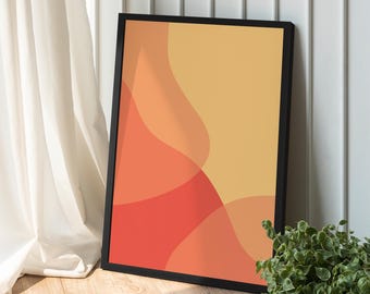 Abstract Wall Art Print, Colorful Modern Warmth Poster Wall Decor, Aesthetic Orange Poster