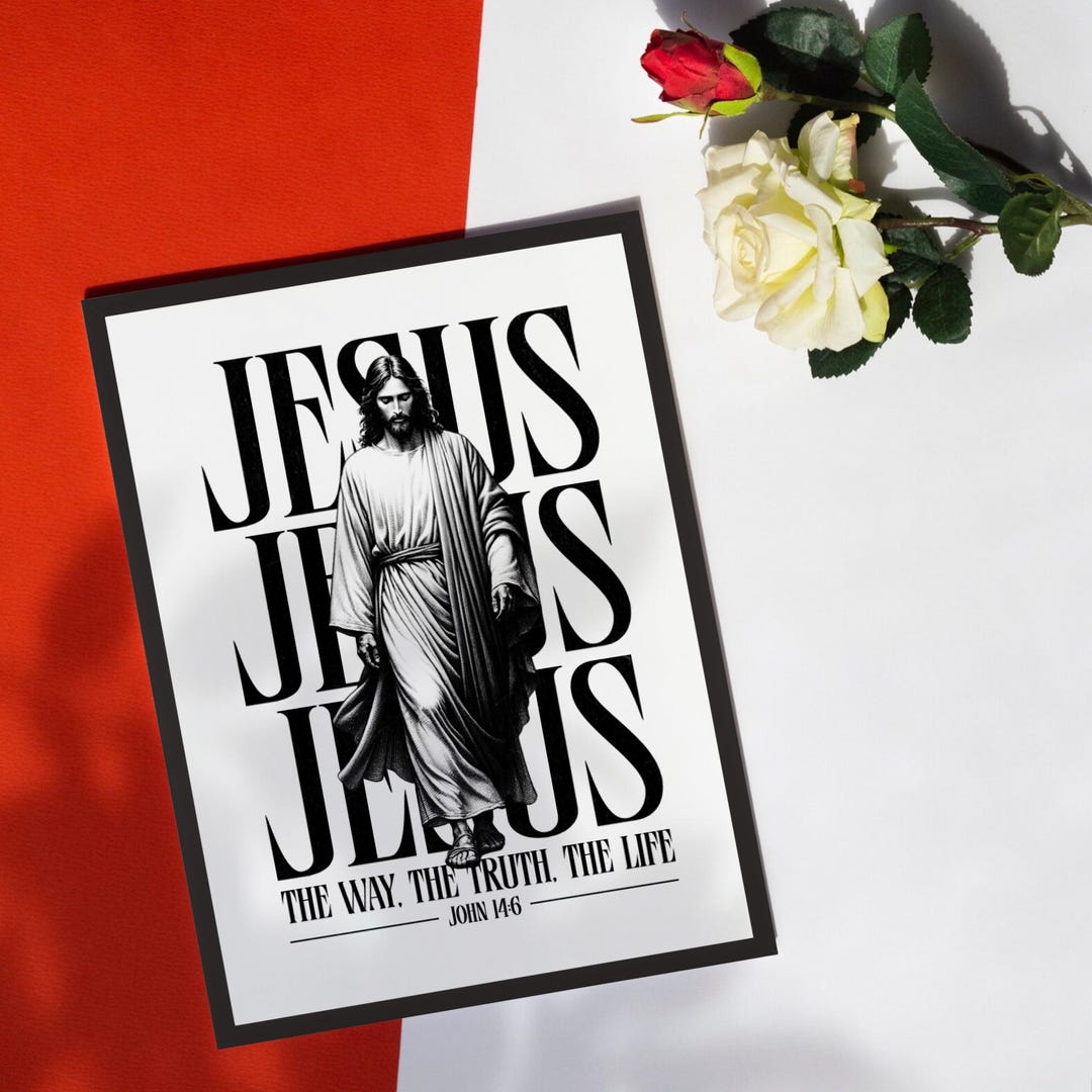 Jesus Wall Decor, Bible Verse Art Print, Christian Home Decor ...
