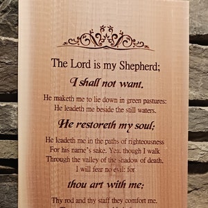 Psalm 23 Laser Engraving Pattern, Christian SVG (Digital Download), Lord Is My Shepherd, Christian, Laser SVG, Glowforge engraving