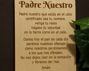 Padre Nuestro, Lords Prayer Spanish, svg, Christian SVG, Laser, Scripture in Spanish, Glowforge file, Bible verse, laser file, Lord's Prayer