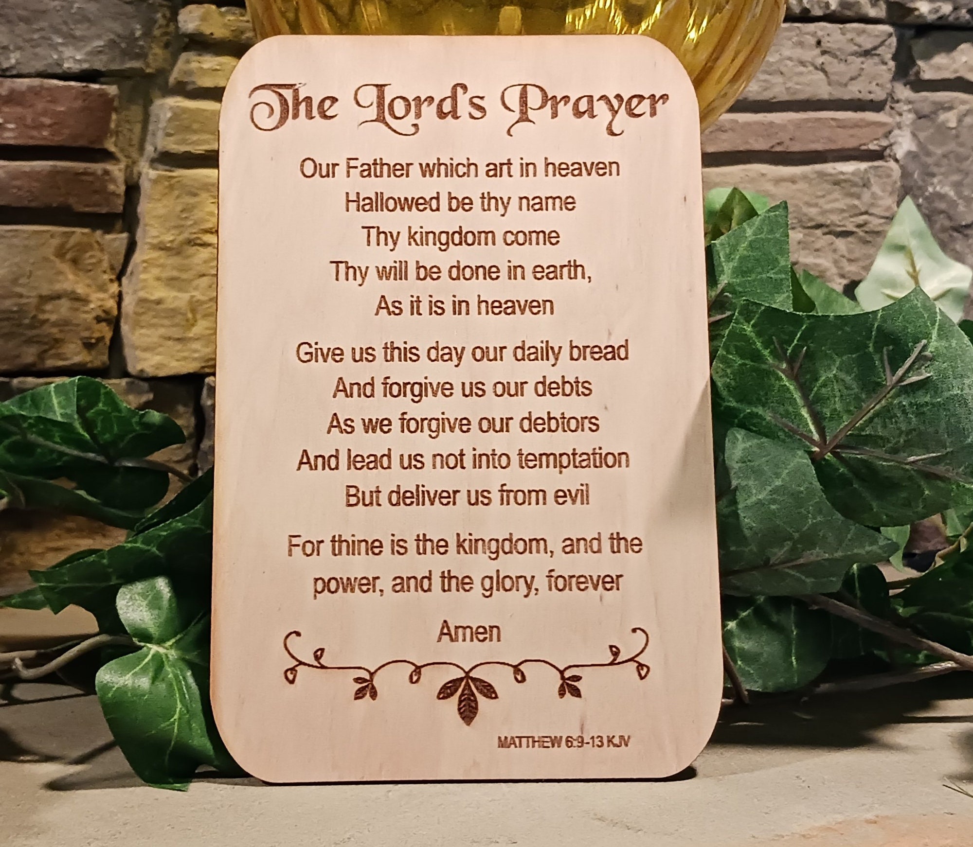 Wood Cutout of the Lord's Prayer