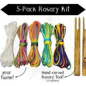 DIY Rosary Making Kit Blues includes: Twine, Knotting Tool, and Printed  Instructions to Easily Make a Knotted Rosary With a Knotted Cross 