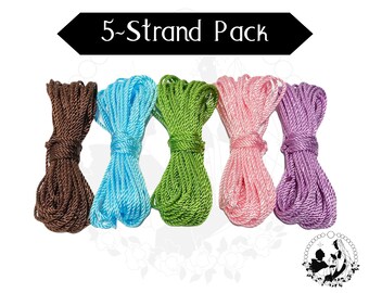 5er-Pack Rosenkranzschnur, DIY Rosenkranz, Pastelle, #24 gedrehte Nylonschnur, Rosenkranzzubehör, einzelne Schnurstränge, Bündelpackung