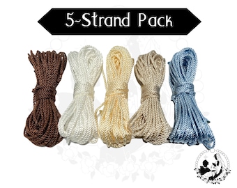 5er-Pack Rosenkranzschnur, DIY Rosenkranz, Bräunungen, # 24 gedrehte Nylonschnur, Rosenkranzzubehör, einzelne Schnurstränge, Bündelpackung