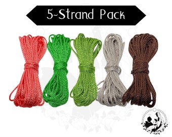 5er-Pack Rosenkranzschnur, DIY Rosenkranz, Pastelle, #24 gedrehte Nylonschnur, Rosenkranzzubehör, einzelne Schnurstränge, Bündelpackung