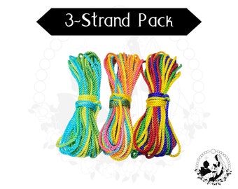 3er-Pack Rosenkranzschnur, mehrfarbig, DIY Rosenkranz, #24 gedrehte Nylonschnur, Rosenkranzherstellungszubehör, einzelne Schnurstränge, Bündelpackung