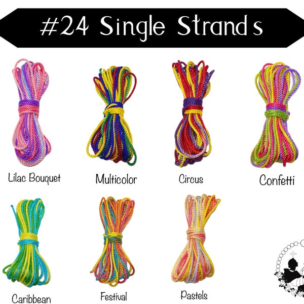 Single Strand Rosary Twine, Marbled, DIY Rosary, #24 Twisted Nylon Cord, Rosary Making Supplies, Individual Twine Strands, Pick Your Own