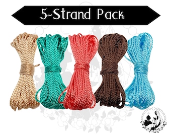 Forest Fairy, 5-Pack Rosary Twine, DIY Rosary, #24 Twisted Nylon Cord, Rosary Making Supplies, Individual Twine Strands, Bundle Pack