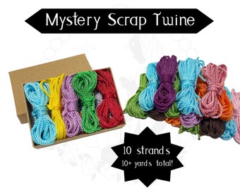 10 Strand Scrap Twine, 10+ Yards, Finger Rosary, Rosary Twine Bundles, Mystery Pack, Leftover Nylon Cord, Assorted Colors,