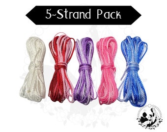 5er-Pack Rosenkranzschnur, DIY Rosenkranz, marmoriert, #24 gedrehte Nylonschnur, Rosenkranzzubehör, einzelne Schnurstränge, Bündelpackung