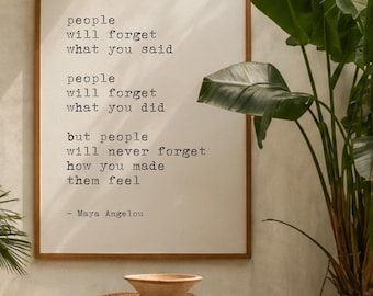 Maya Angelou Quote Print: Inspirational Black and White Wall Art (Digital Download)